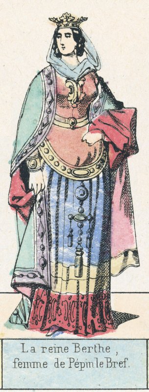 Pepin le Bref 的妻子贝尔特王后（彩色版画） 作者 法语学校