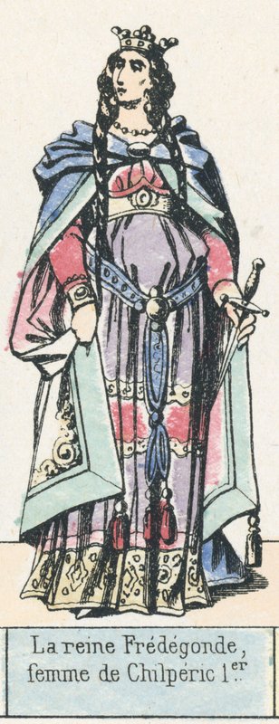La reine Fredegonde, femme de Chilperic 1er（彩色雕刻） 作者 法语学校