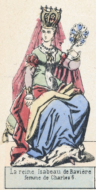 La reine Isabeau de Baviere, femme de Charles 6 (coloured engraving) 作者 法语学校
