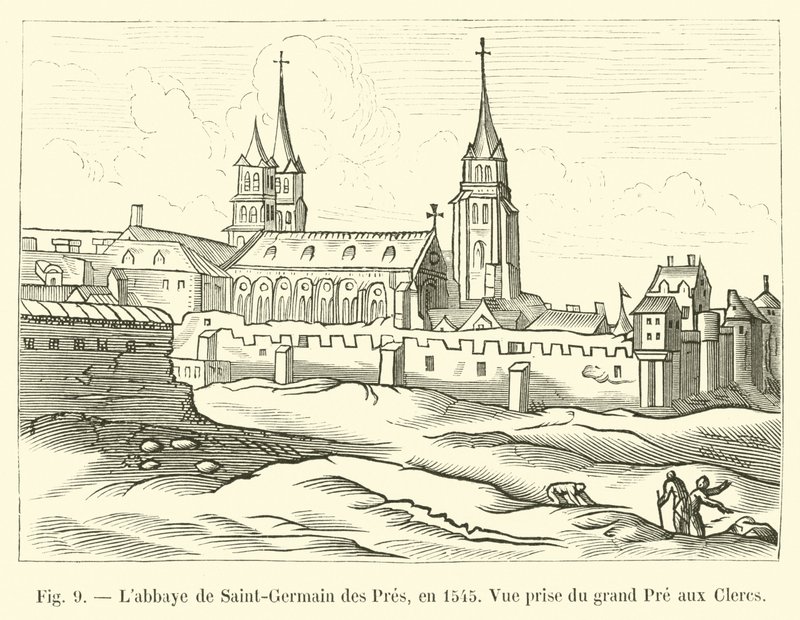 1545年，Saint-Germain des Pres Labbaye欣赏了伟大的Pre aux Clercs 作者 法语学校