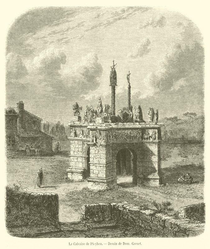 Le Calvaire de Pleyben（雕版画 作者 法语学校