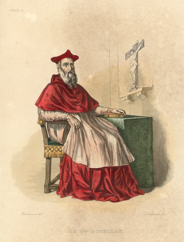 Le Cardinal Dubellay（彩色雕刻）。 作者 法语学校