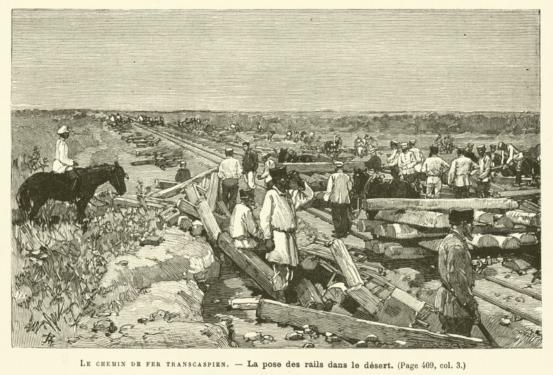 跨里海铁路（版画） 作者 法语学校