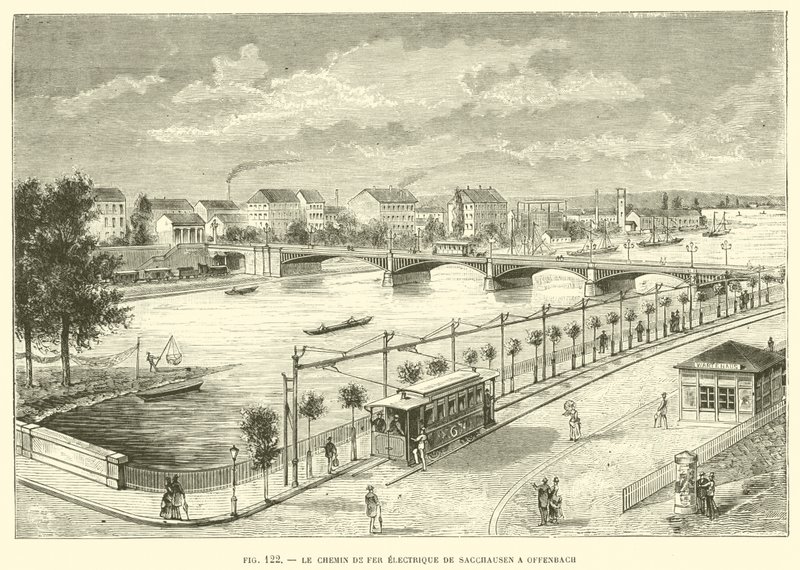 Le Chemin de Fer Electrique de Sacchausen a Offenbach (engraving) 作者 法语学校
