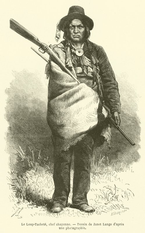 Le Loup-Tachete，夏安酋长（雕刻） 作者 法语学校
