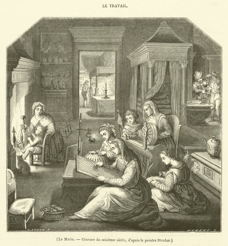 Le Matin，十六世纪的雕版画 作者 法语学校