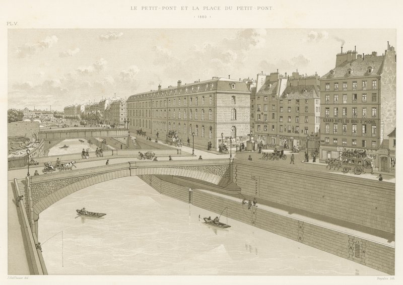 Petit-Pont和Place du Petit-Pont，1880 作者 法语学校
