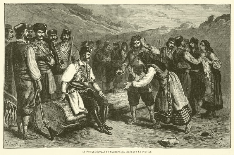 黑山共和国尼古拉王子伸张正义（雕版画 作者 法语学校
