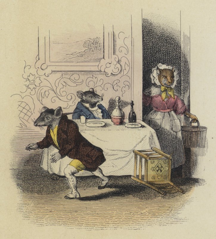 Le Rat De Ville Et Le Rat Des Champs（彩色雕刻）。 作者 法语学校