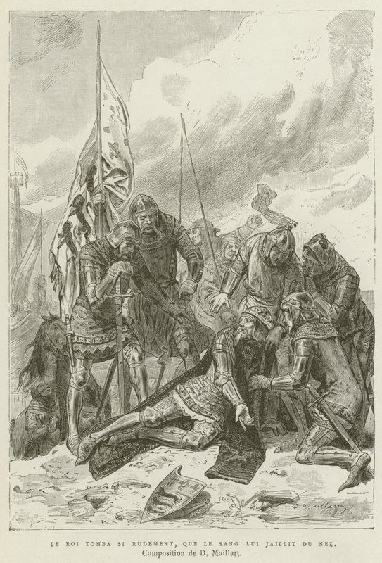 Le Roi Tomba Si Rudement, Que Le Sang Lui Jaillit Du Nez (engraving) 作者 法语学校