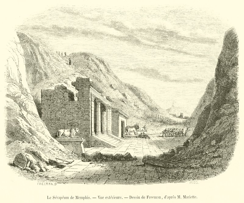 孟菲斯 Serapeum，外观（雕刻） 作者 法语学校