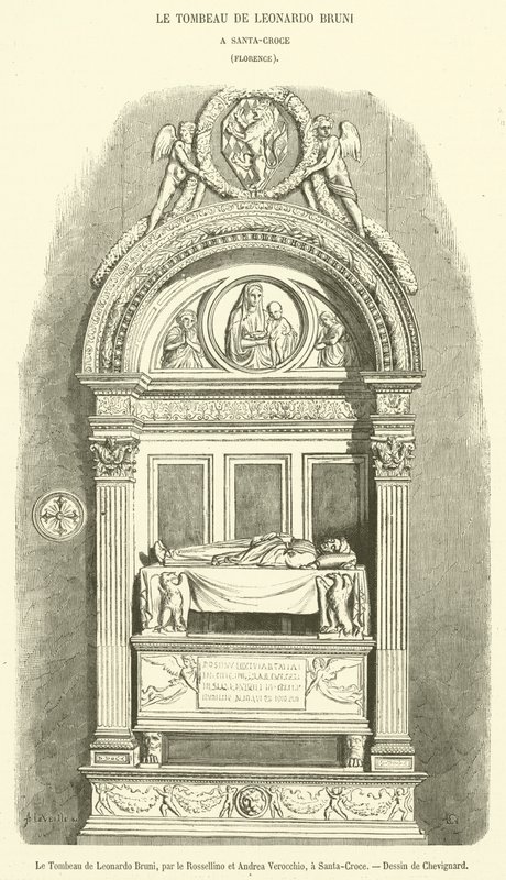 莱昂纳多·布鲁尼 (Leonardo Bruni) 之墓 (版画) 作者 法语学校