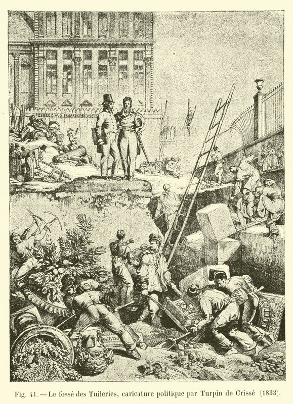 Tuileries Pit，政治漫画，Turpin de Crisse，1833年 作者 法语学校