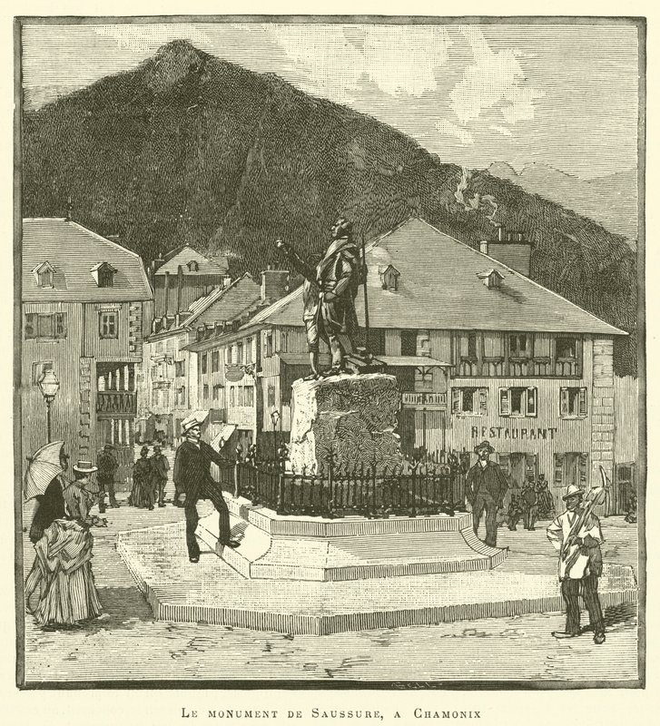 Le monument de Saussure, a Chamonix (engraving) 作者 法语学校