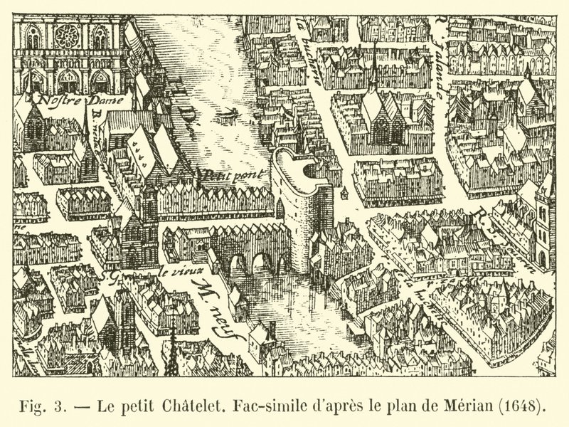 1648年，在Merian的计划之后，小Chatelet，Fac-simile 作者 法语学校