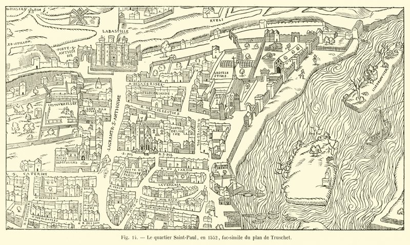 1552年，圣保罗区传统的Truschet计划 作者 法语学校