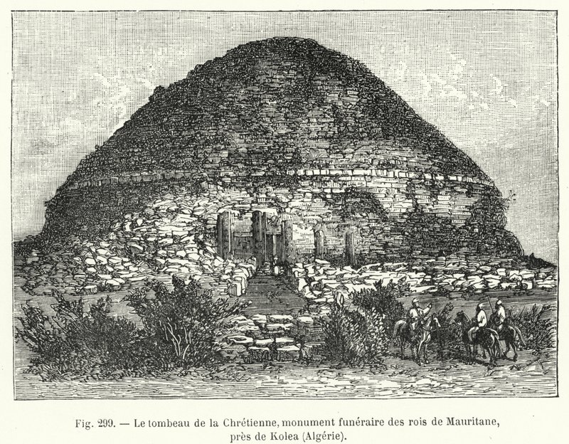 Le tombeau de la Chretienne, monument funeraire des rois de Mauritane, pres de Kolea, Algerie (engraving) 作者 法语学校
