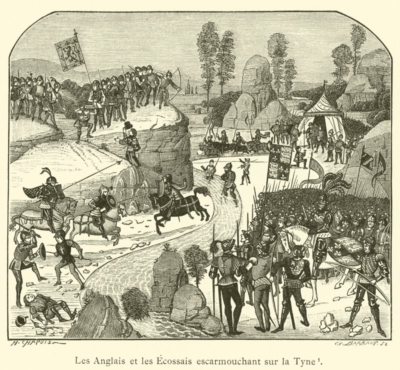 Les Anglais et les Ecossais escarmouchant sur la Tyne (engraving) 作者 法语学校