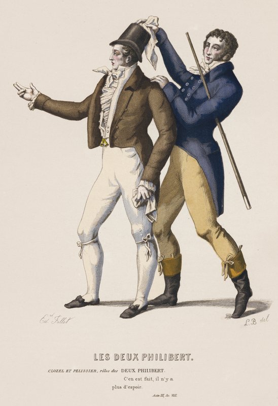 Les Deux Philibert，第三幕，Sc VIII（彩色雕刻） 作者 法语学校