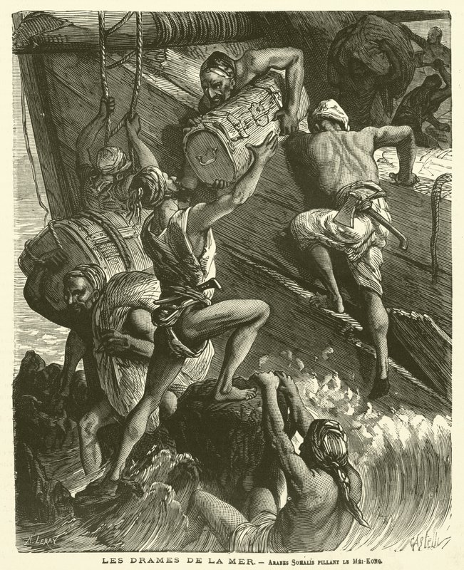 Les Drames De La Mer（雕版画）。 作者 法语学校