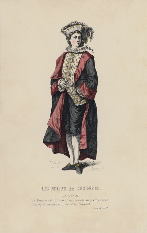 Les Folies De Cardenio, Cardenio（彩色雕刻） 作者 法语学校