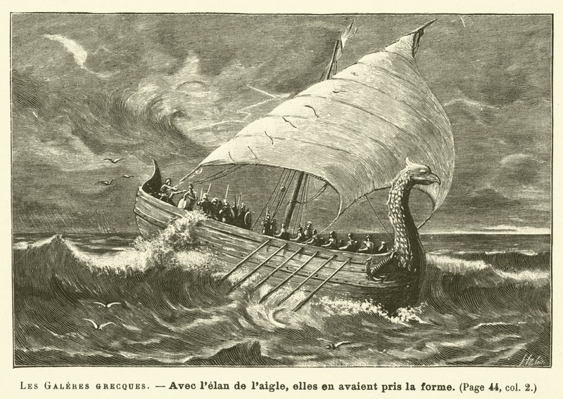 Les Galeres Grecques (engraving) 作者 法语学校