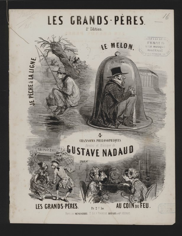 Les Grand Peres，古斯塔夫·纳多 (Gustave Nadaud) 的四首哲学歌曲（石版画） 作者 法语学校