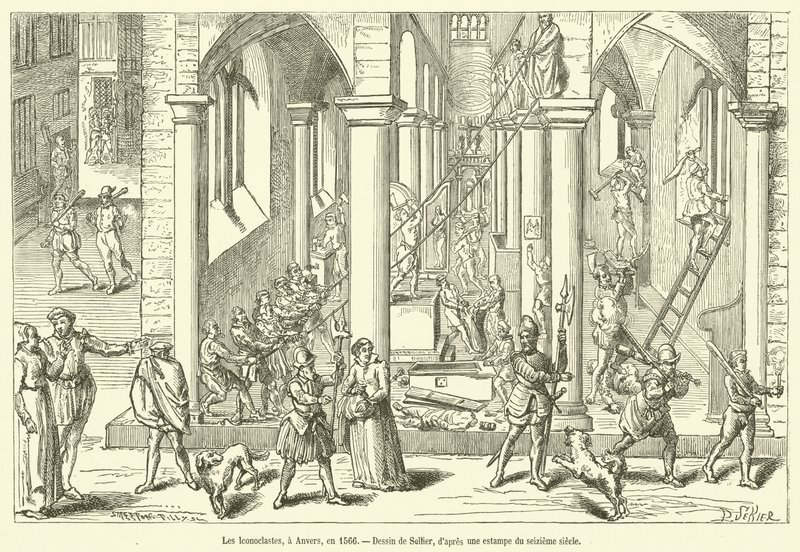 The Iconoclasts，在安特卫普，1566 年（版画） 作者 法语学校