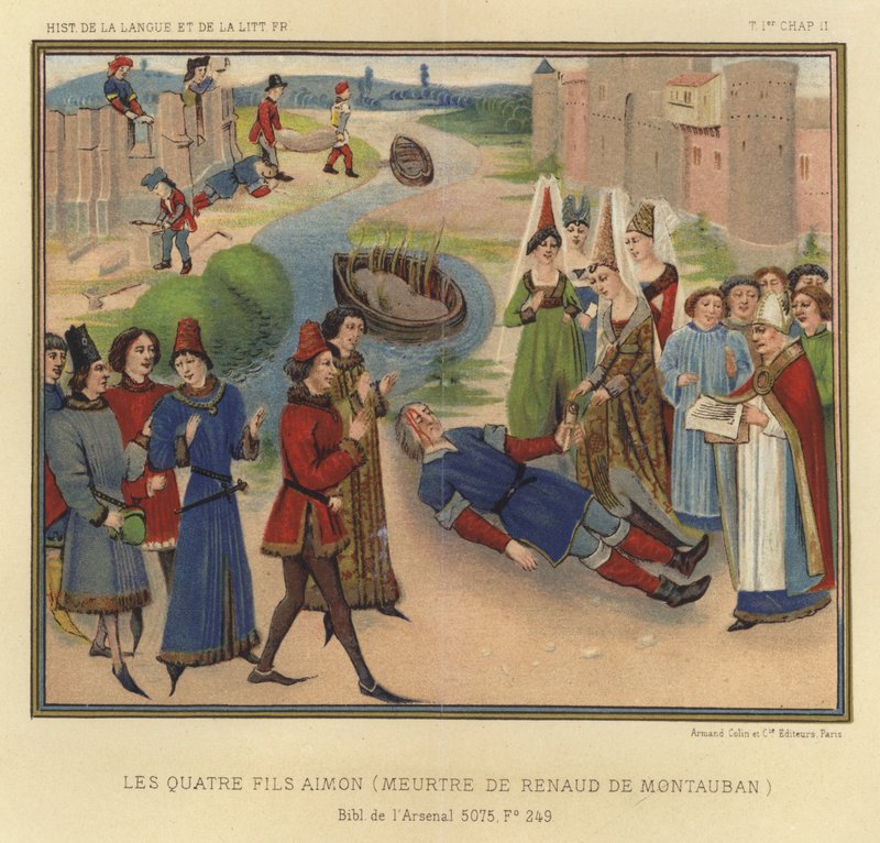 Les Quatre Fils Aimon, Meurtre De Renaud De Montauban (colour litho) 作者 法语学校