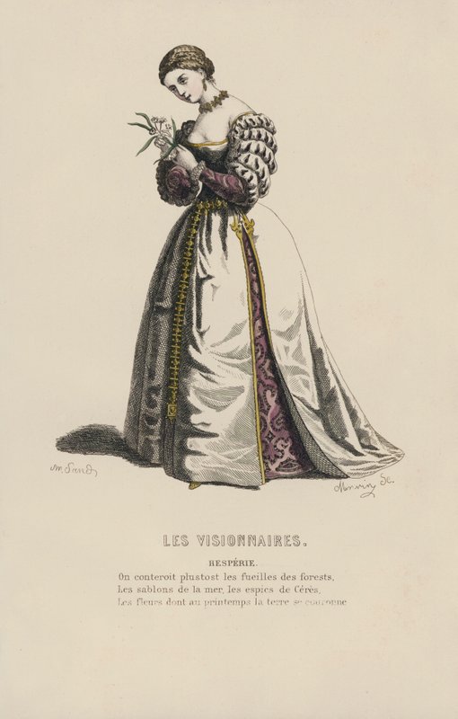 Les Visionnaires, Hesperie (coloured engraving) 作者 法语学校