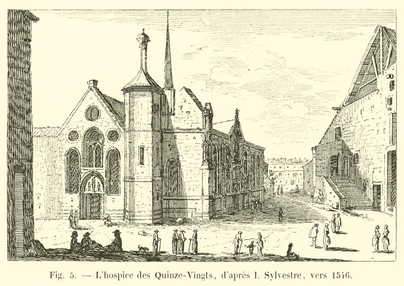 Quinze-Vingts医院，位于西尔维斯特大约1546年之后 作者 法语学校
