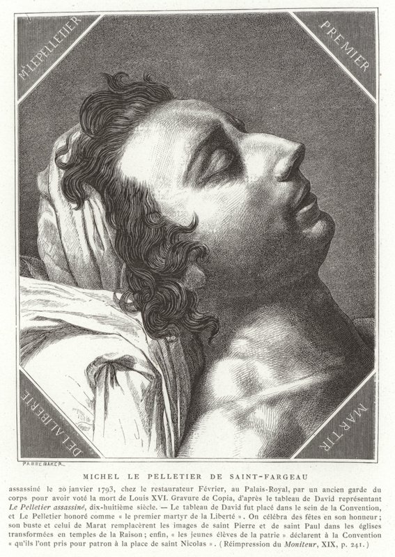 Louis-Michel le Peletier，Marquis de Saint-Fargeau，法国革命政治家，1793年 作者 法语学校