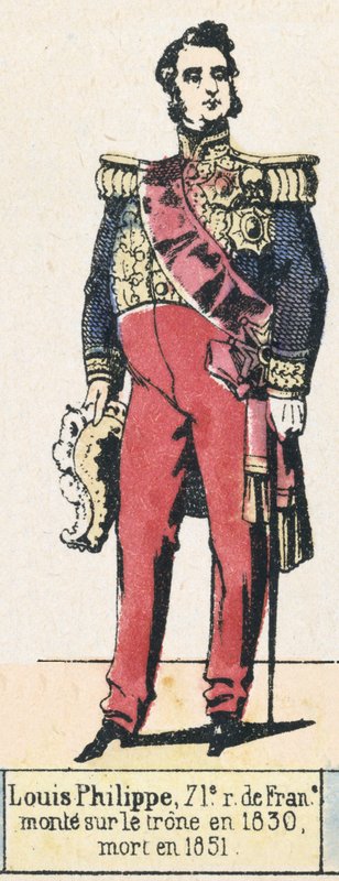 Louis-Philippe, 71e roi de France, monte sur le trone en 1830, mort en 1851 (coloured engraving) 作者 法语学校