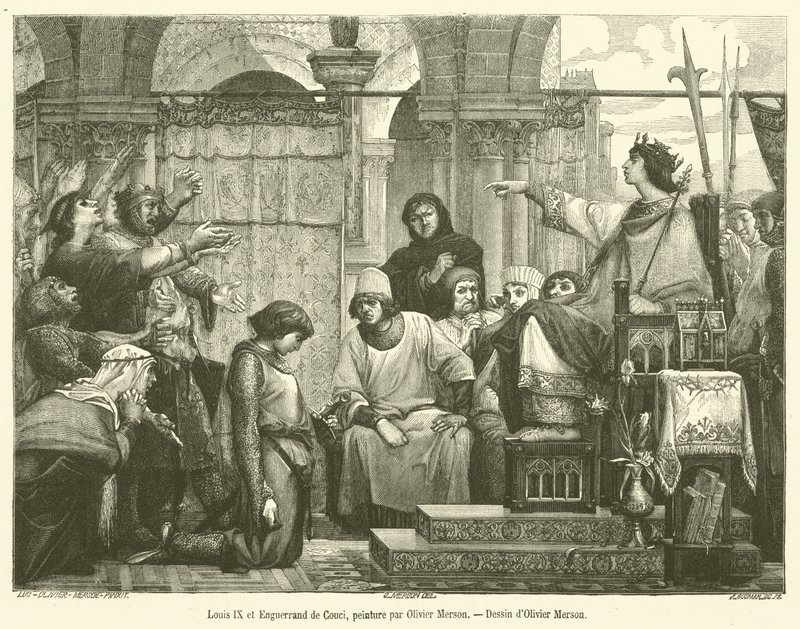 路易九世和 Enguerrand de Couci（雕刻） 作者 法语学校