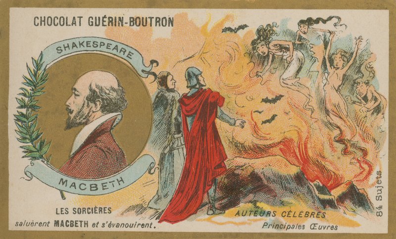 Macbeth，Chocolat Guerin-Boutron贸易卡 作者 法语学校
