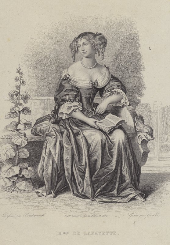 Madame de Lafayette, French author (engraving) 作者 法语学校