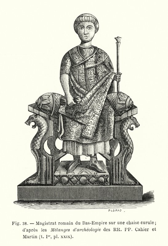 Magistrat romain du Bas-Empire sur une chaise curule; d