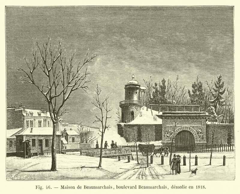 Beaumarchais House，Beaumarchais大道，于1818年拆除 作者 法语学校
