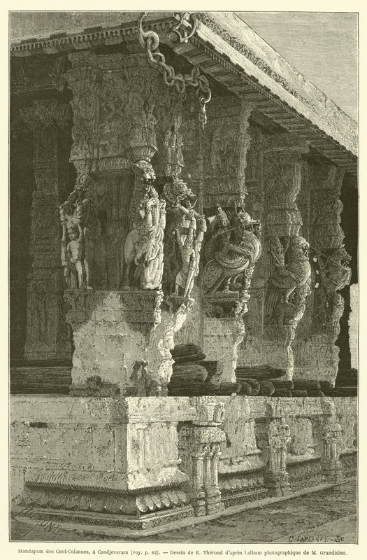 Mandapam des Cent-Colonnes, a Condjeveram (engraving) 作者 法语学校