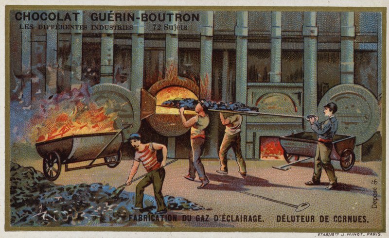 Manufacturing gas for lighing. Removing coke from the retorts (chromolitho) 作者 法语学校