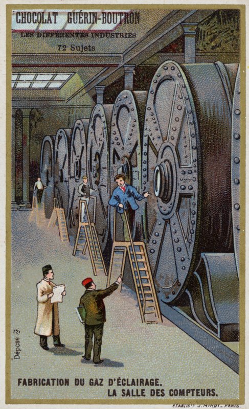 Manufacturing gas for lighting. Meter hall (chromolitho) 作者 法语学校