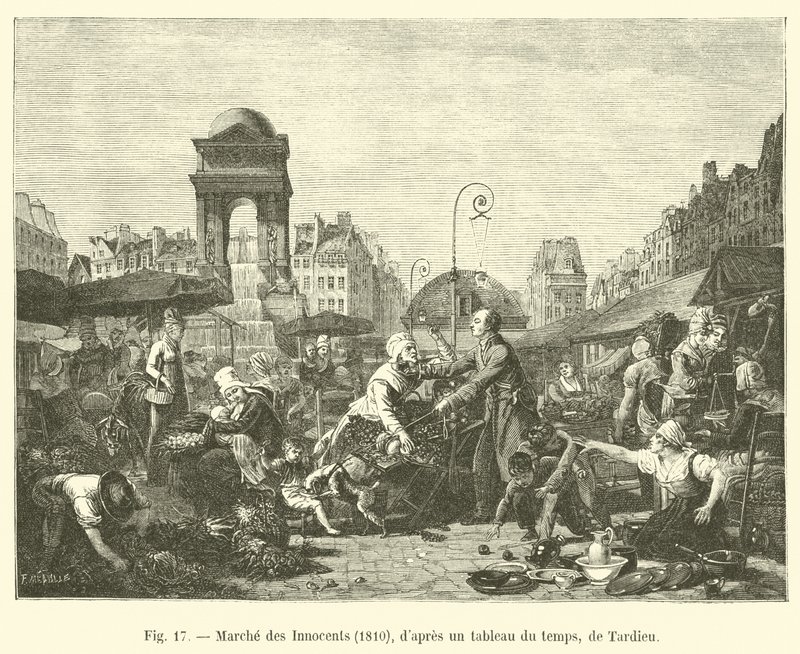 1810年的无辜三月，经过一段时间的画作，Tardieu 作者 法语学校