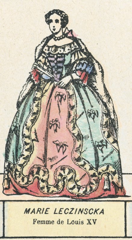 Marie Leczinscka，路易十五的妻子（彩色版画） 作者 法语学校