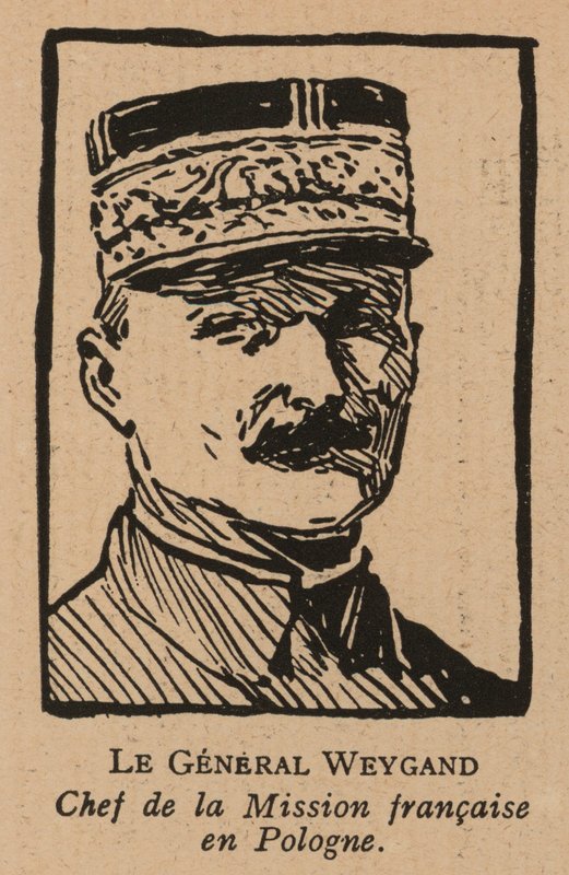 Maxime Weygand，法国将军，1920 年波苏战争期间被派往支持波兰第二共和国的联合使团成员（石版画） 作者 法语学校