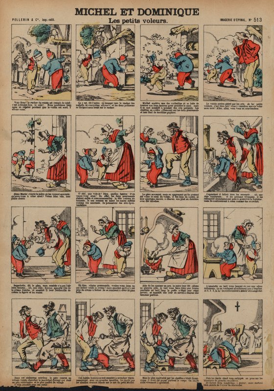 米歇尔和多米尼克，小偷（彩色版画） 作者 法语学校