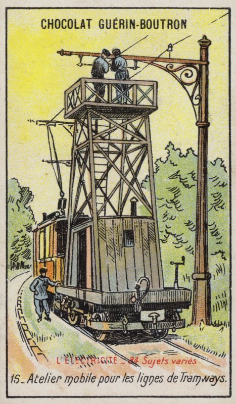 Mobile platform for repairing overhead power lines on tramways (chromolitho) 作者 法语学校