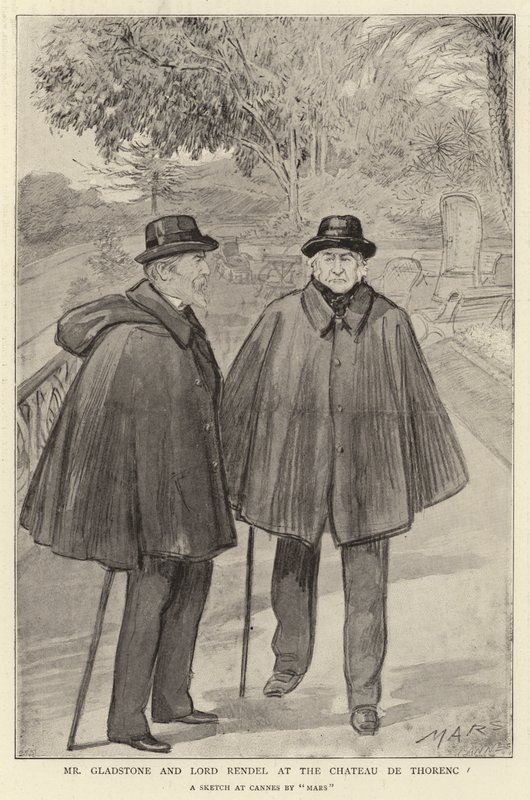 Mr Gladstone and Lord Rendel at the Chateau de Thorenc (litho) 作者 法语学校