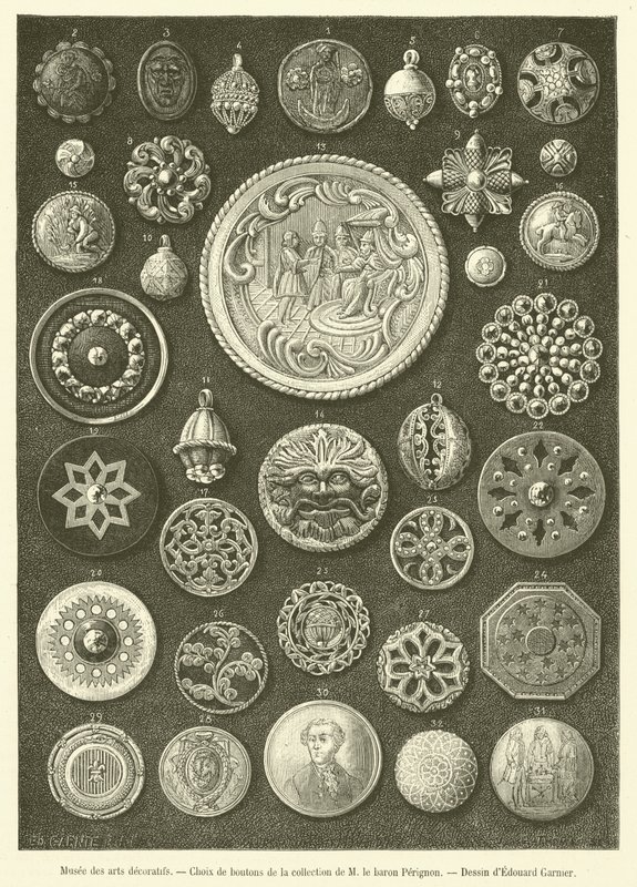 Musee des arts decoratifs, Choix de boutons (engraving) 作者 法语学校