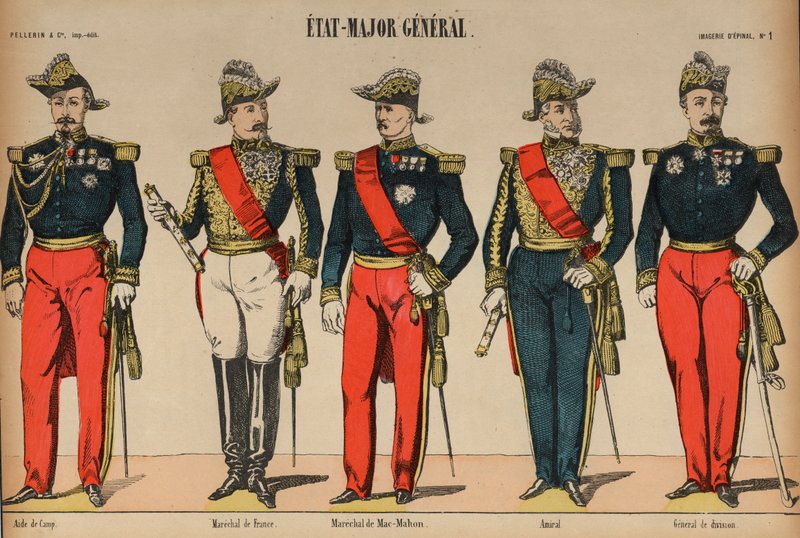 Officers of the French General Staff (coloured engraving) 作者 法语学校