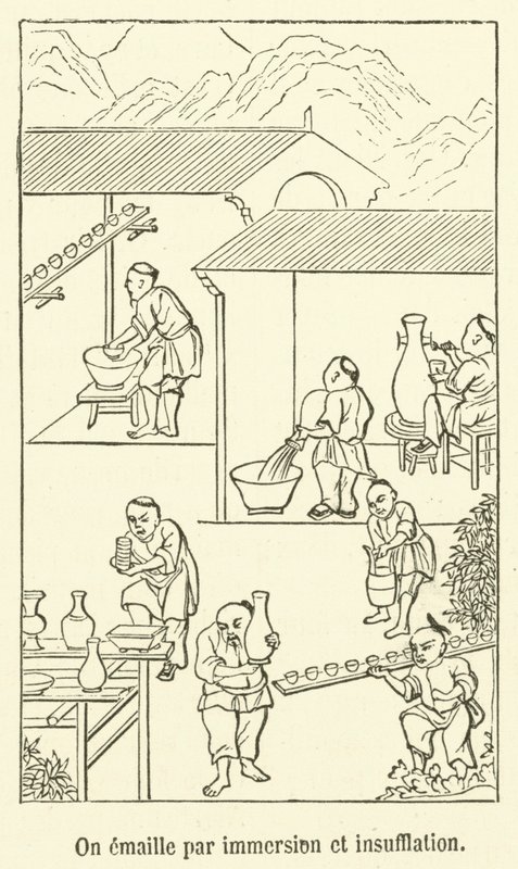 浸入和吹入珐琅（雕刻） 作者 法语学校